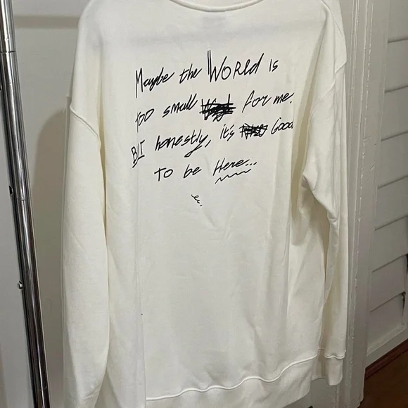 Zara Jumper Mens “Whatever Anytime” Embroidered and Print 100% Cotton Size L - Picture 4 of 4